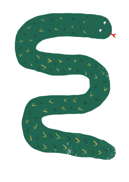 Fox & Moon - Snake Art Print
