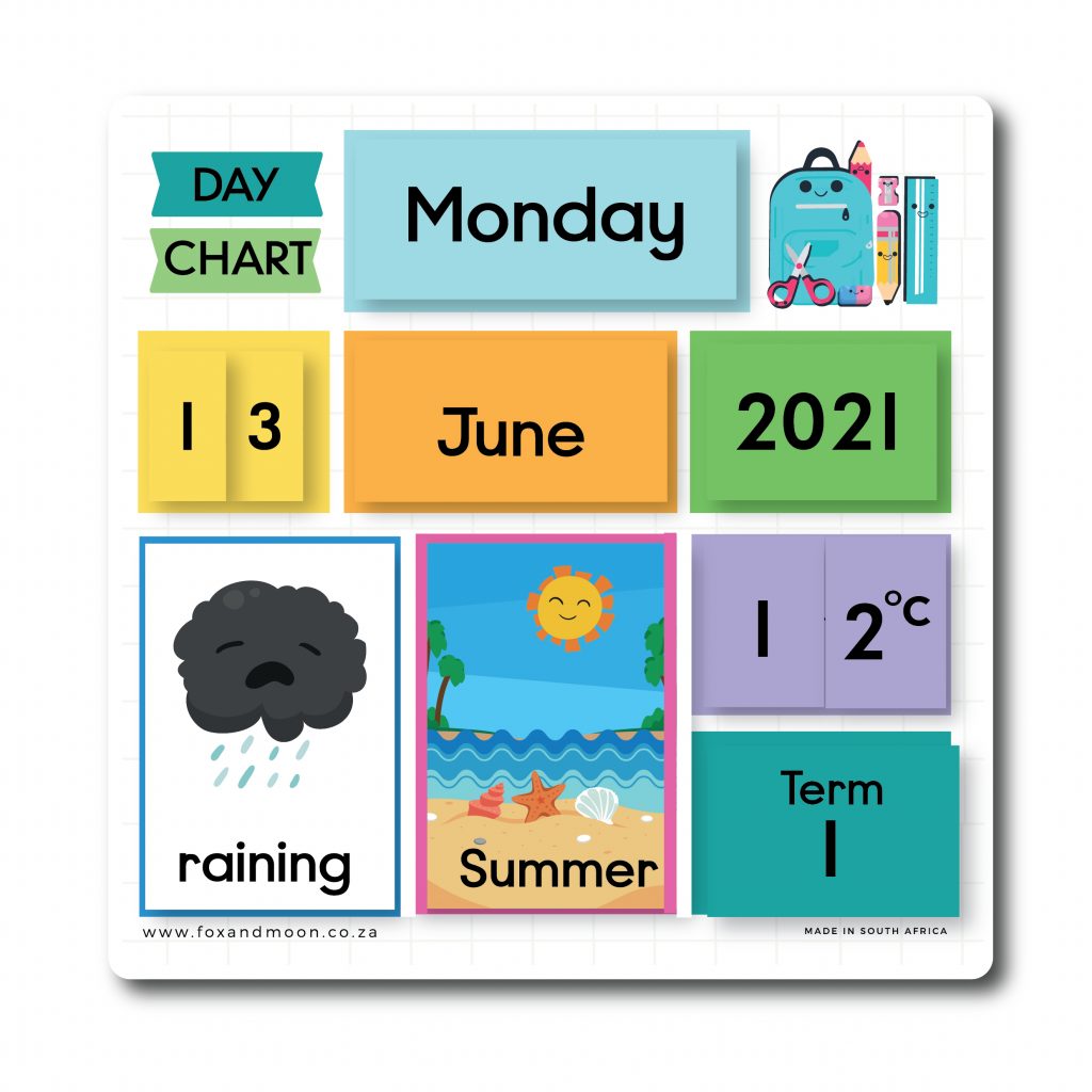 Magnetic Weather Chart - English - Fox & Moon