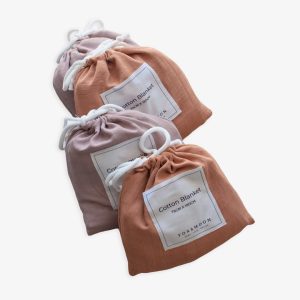 Fox & Moon Cotton Swaddle Blanket Sand 2