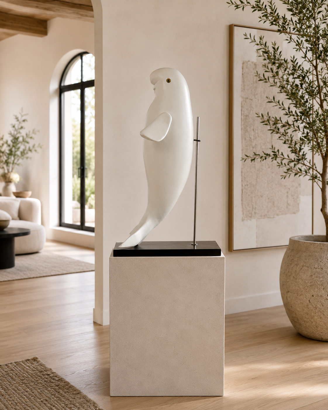 "Beluga" Whale sculpture by Gert Boschoff