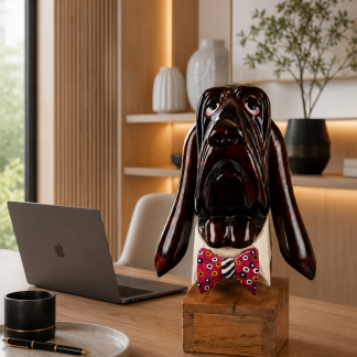 "Your Honor" Basset Hound sculpture by Gert Boshoff