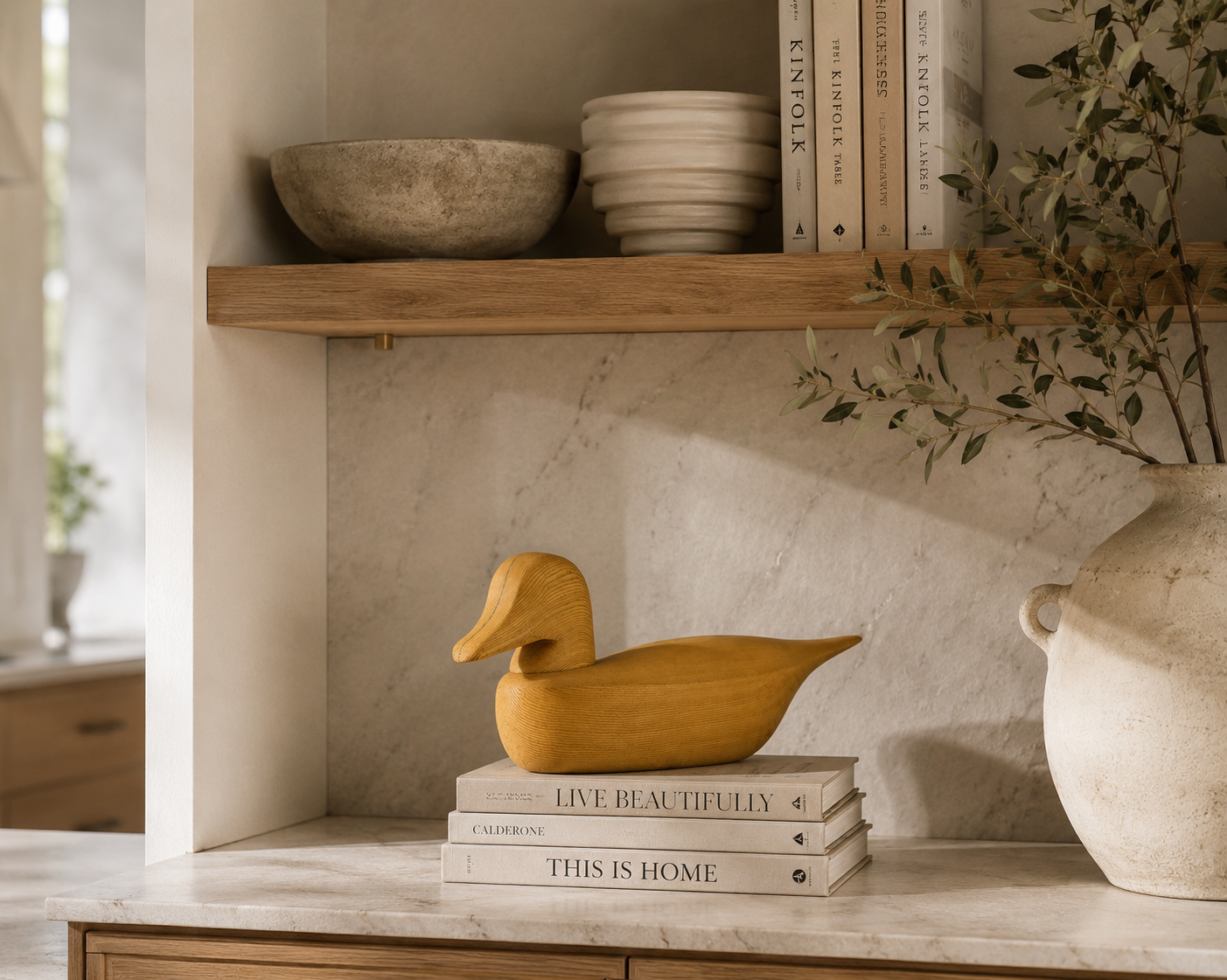 "Primitive Decoy" wooden duck sculpture
