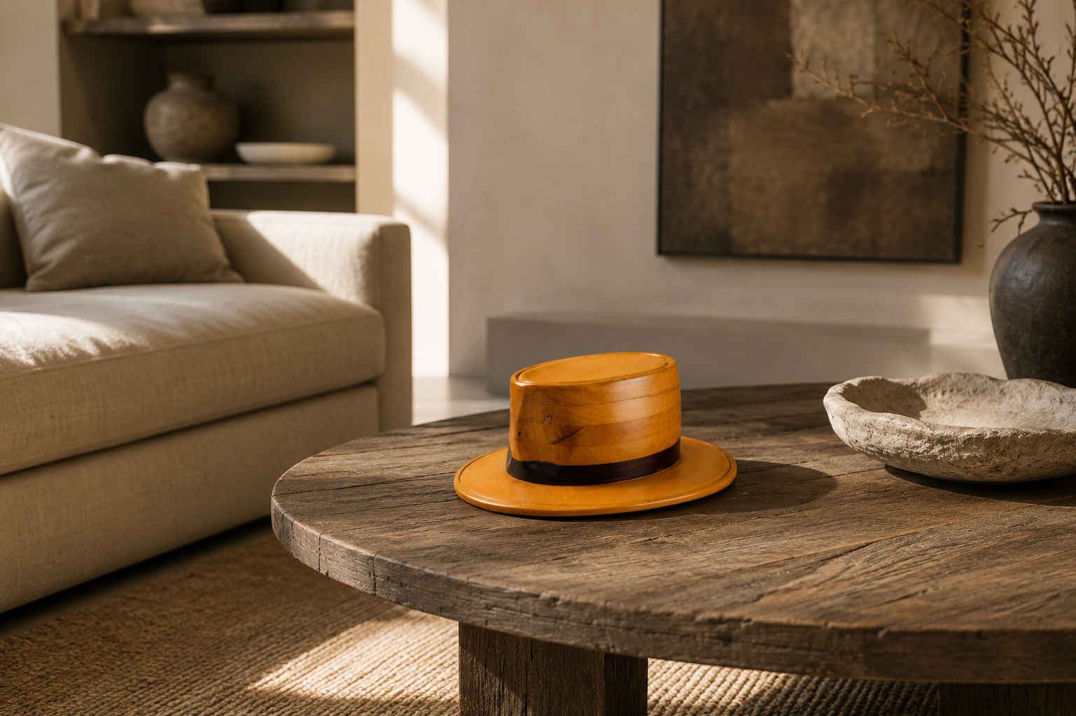 "Farmers Hat" Wooden Sculpted hat